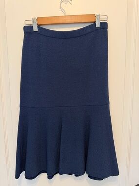 Kari England Nantucket Women's Navy A-Line Flared Knit Skirt